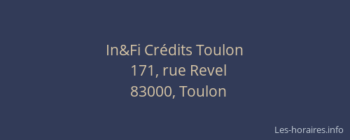 In&Fi Crédits Toulon