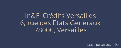 In&Fi Crédits Versailles