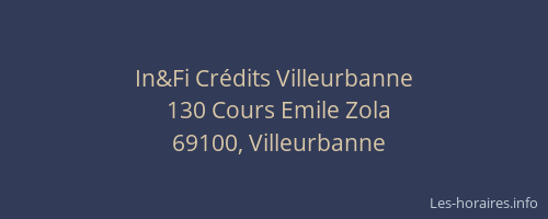 In&Fi Crédits Villeurbanne