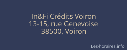 In&Fi Crédits Voiron