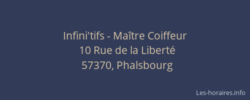 Infini'tifs - Maître Coiffeur