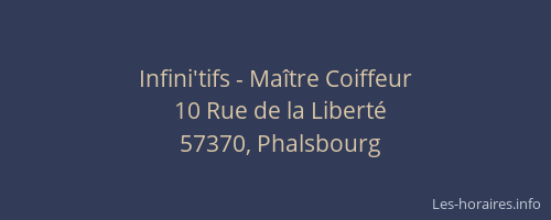 Infini'tifs - Ma&icirc;tre Coiffeur