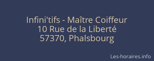 Infini'tifs - Maître Coiffeur