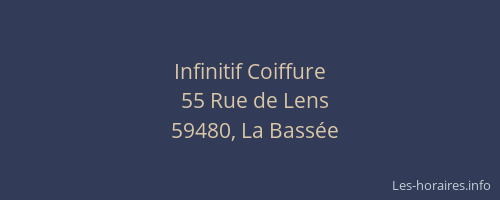 Infinitif Coiffure
