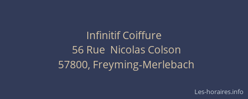 Infinitif Coiffure