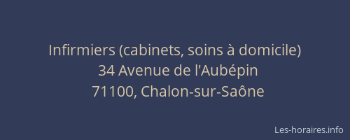 Infirmiers (cabinets, soins à domicile)