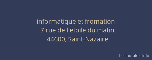 informatique et fromation