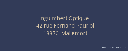 Inguimbert Optique
