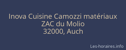 Inova Cuisine Camozzi matériaux