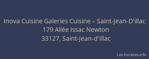 Inova Cuisine Galeries Cuisine – Saint-Jean-D'illac
