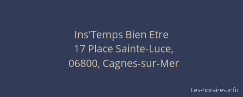 Ins'Temps Bien Etre