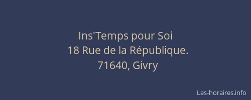 Ins'Temps pour Soi