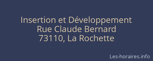 Insertion et Développement