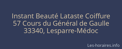 Instant Beauté Lataste Coiffure