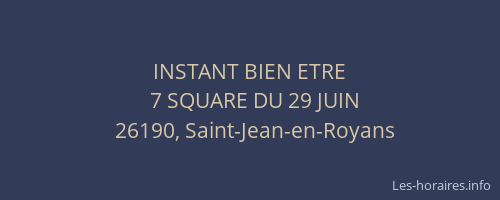 INSTANT BIEN ETRE