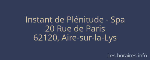 Instant de Pl&eacute;nitude - Spa