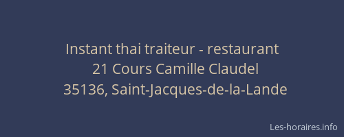 Instant thai traiteur - restaurant