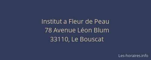 Institut a Fleur de Peau