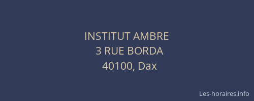 INSTITUT AMBRE