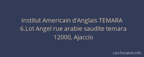 Institut Americain d'Anglais TEMARA
