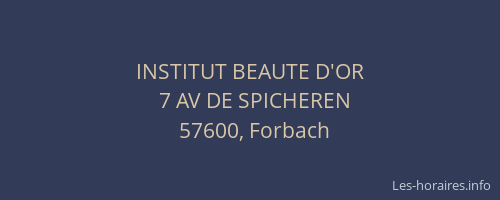 INSTITUT BEAUTE D'OR