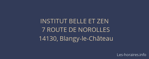 INSTITUT BELLE ET ZEN