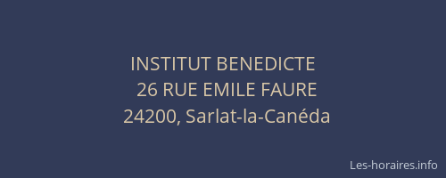 INSTITUT BENEDICTE