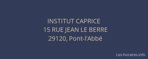 INSTITUT CAPRICE
