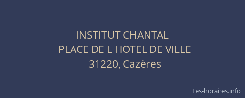 INSTITUT CHANTAL