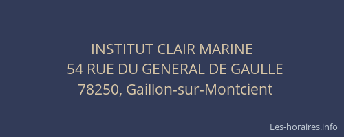 INSTITUT CLAIR MARINE