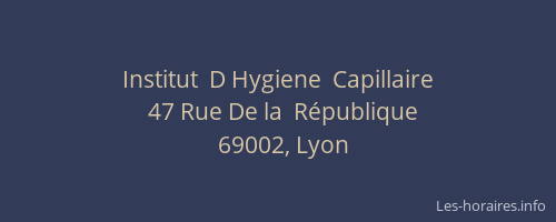 Institut  D Hygiene  Capillaire