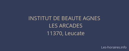 INSTITUT DE BEAUTE AGNES