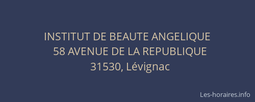 INSTITUT DE BEAUTE ANGELIQUE