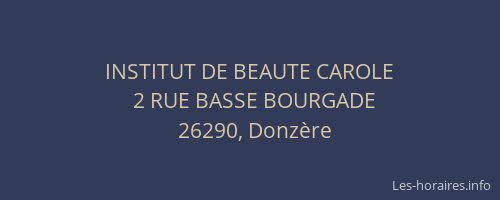 INSTITUT DE BEAUTE CAROLE