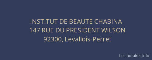 INSTITUT DE BEAUTE CHABINA