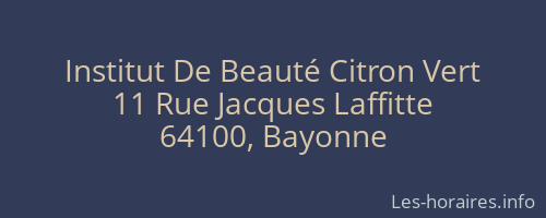 Institut De Beauté Citron Vert