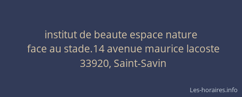 institut de beaute espace nature