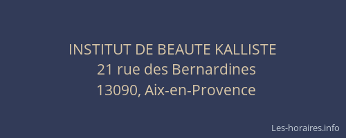 INSTITUT DE BEAUTE KALLISTE