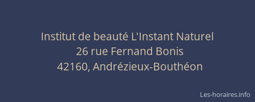 Institut de beauté L'Instant Naturel