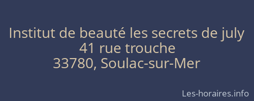 Institut de beauté les secrets de july
