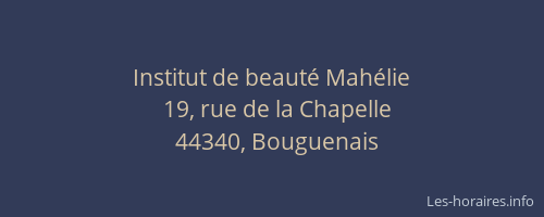 Institut de beauté Mahélie