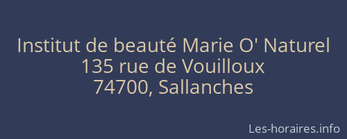 Institut de beauté Marie O' Naturel
