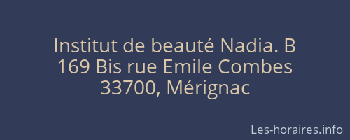 Institut de beauté Nadia. B