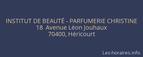 INSTITUT DE BEAUTÉ - PARFUMERIE CHRISTINE