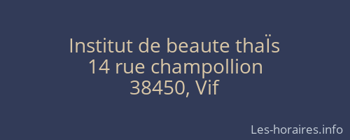 Institut de beaute thaÏs