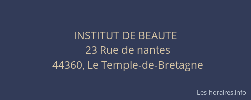 INSTITUT DE BEAUTE