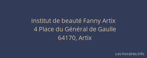 Institut de beaut&eacute; Fanny Artix