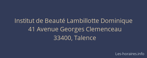 Institut de Beauté Lambillotte Dominique