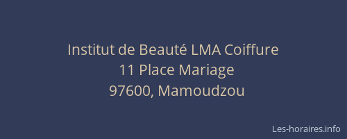 Institut de Beaut&eacute; LMA Coiffure