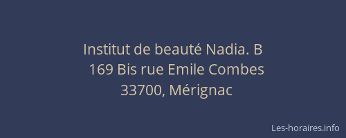 Institut de beauté Nadia. B
